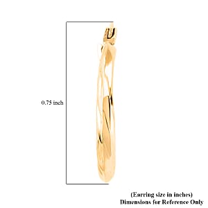 14K Yellow Gold Swirl Hoop Earrings