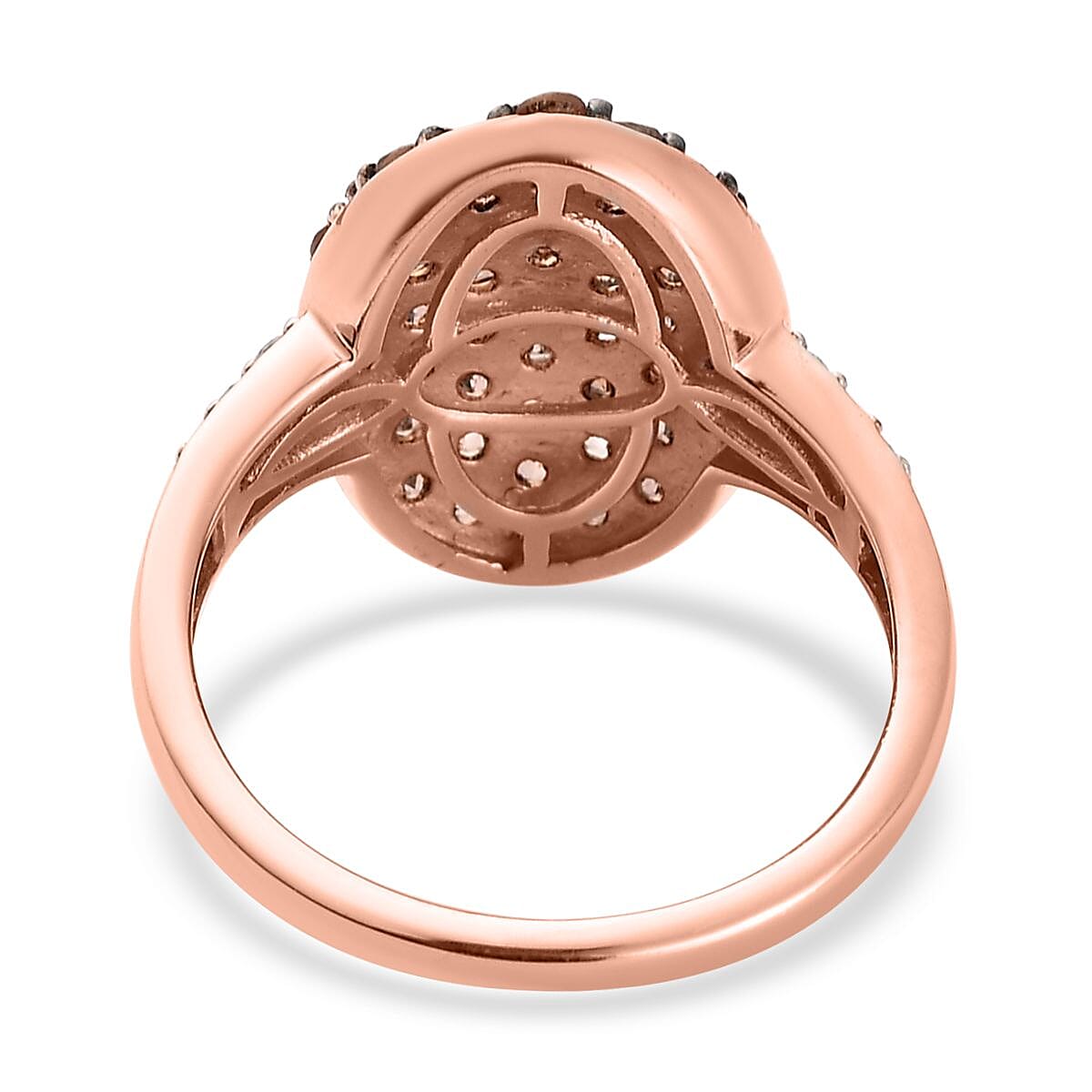 Jenipapo Andalusite and White Zircon Cluster Ring in Vermeil Rose Gold Over Sterling Silver 2.00 ctw image number 4