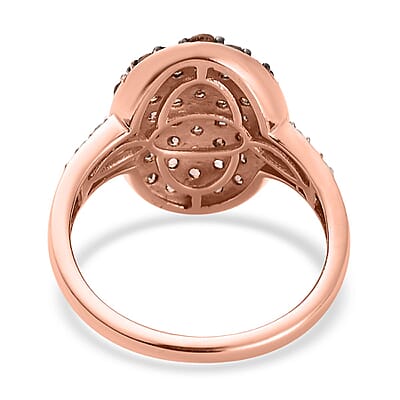 Jenipapo Andalusite and White Zircon Cluster Ring in Vermeil Rose Gold Over Sterling Silver (Size 10.0) 2.00 ctw