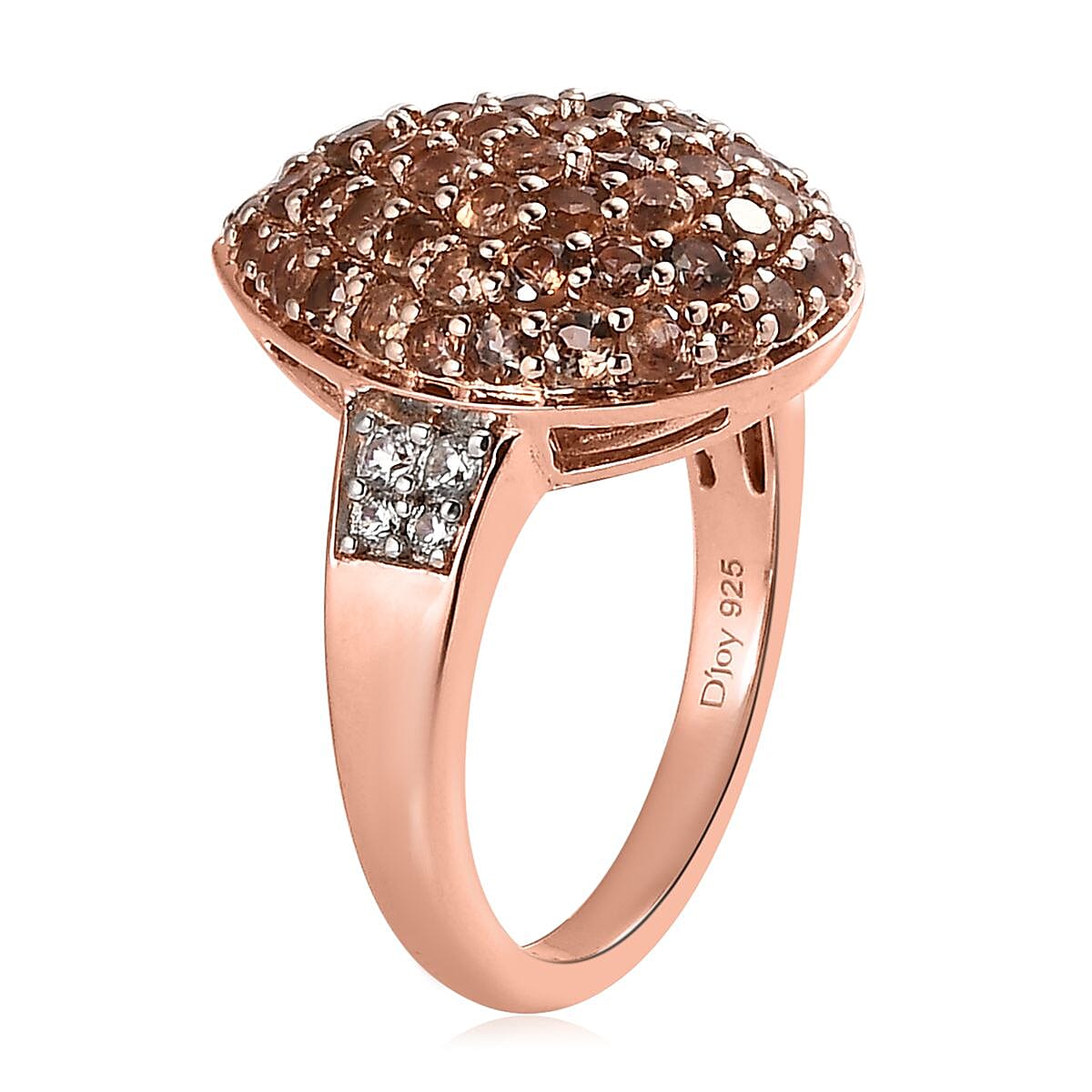 Jenipapo Andalusite and White Zircon Ring in Vermeil Rose Gold Over Sterling Silver (Size 10.0) 2.20 ctw image number 3