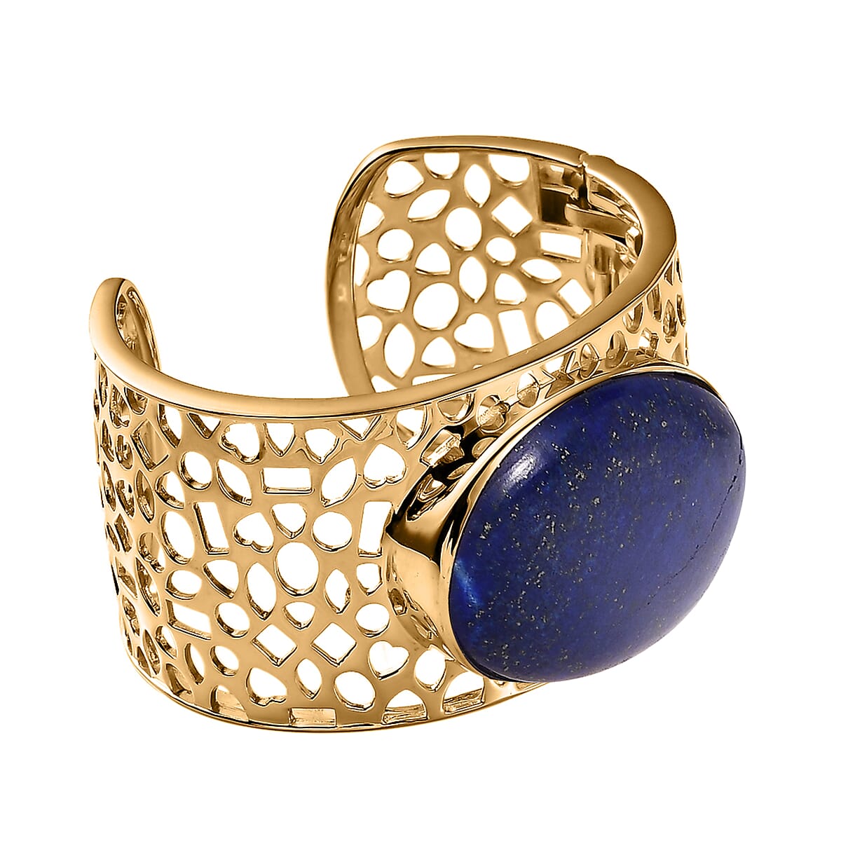 Karis Lapis Lazuli Cuff Bracelet in 18K YG Plated 80.00 ctw image number 3