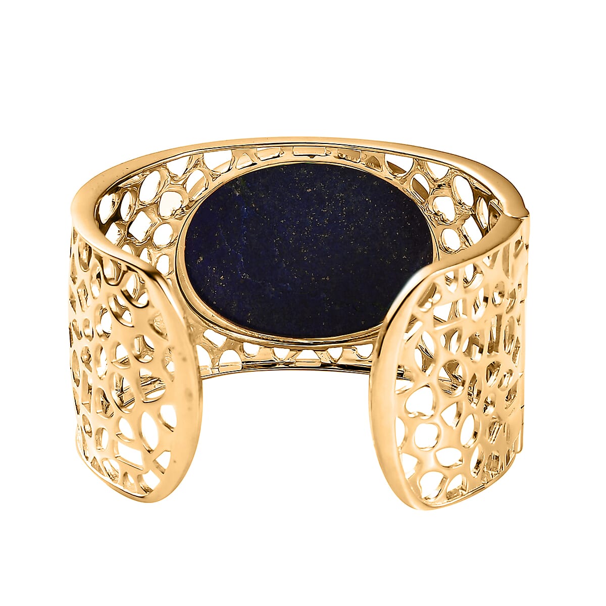 Karis Lapis Lazuli Cuff Bracelet in 18K YG Plated 80.00 ctw image number 4
