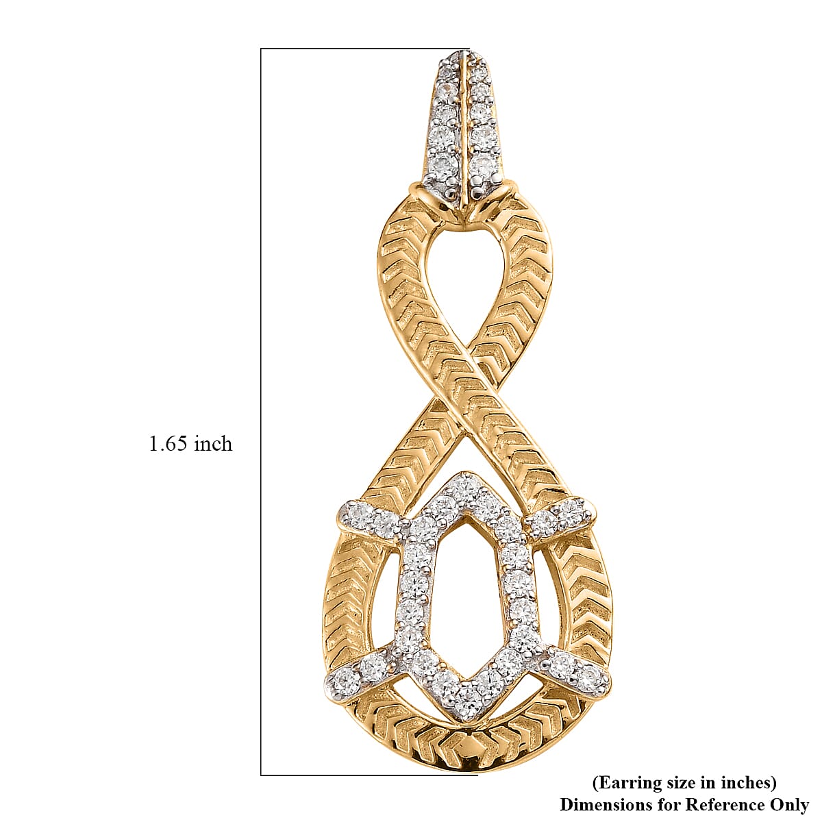 Moissanite Infinity Snake Earrings in Vermeil Yellow Gold Over Sterling Silver 1.00 ctw image number 4