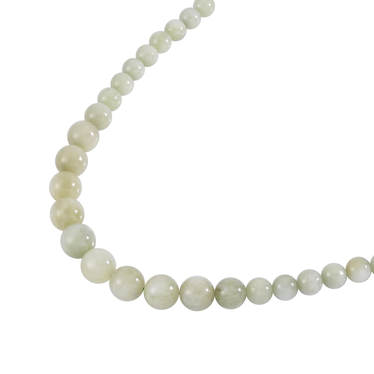 Green Kunzite Beaded Necklace 20 Inches in Rhodium Over Sterling Silver 415.00 ctw image number 2