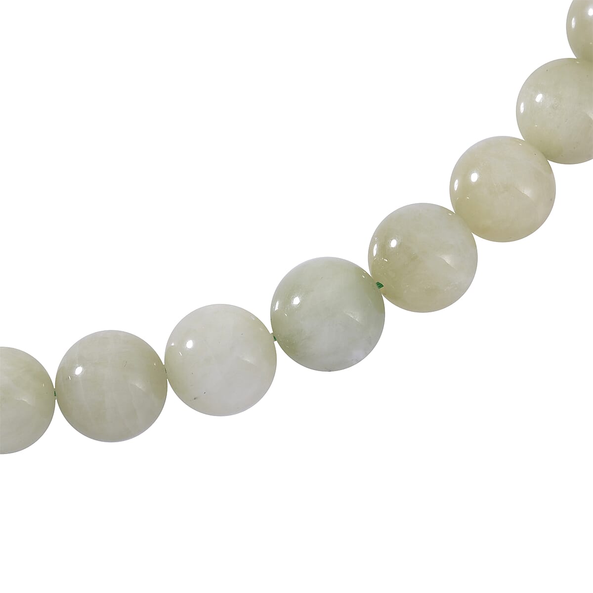 Green Kunzite Beaded Necklace 20 Inches in Rhodium Over Sterling Silver 415.00 ctw image number 3