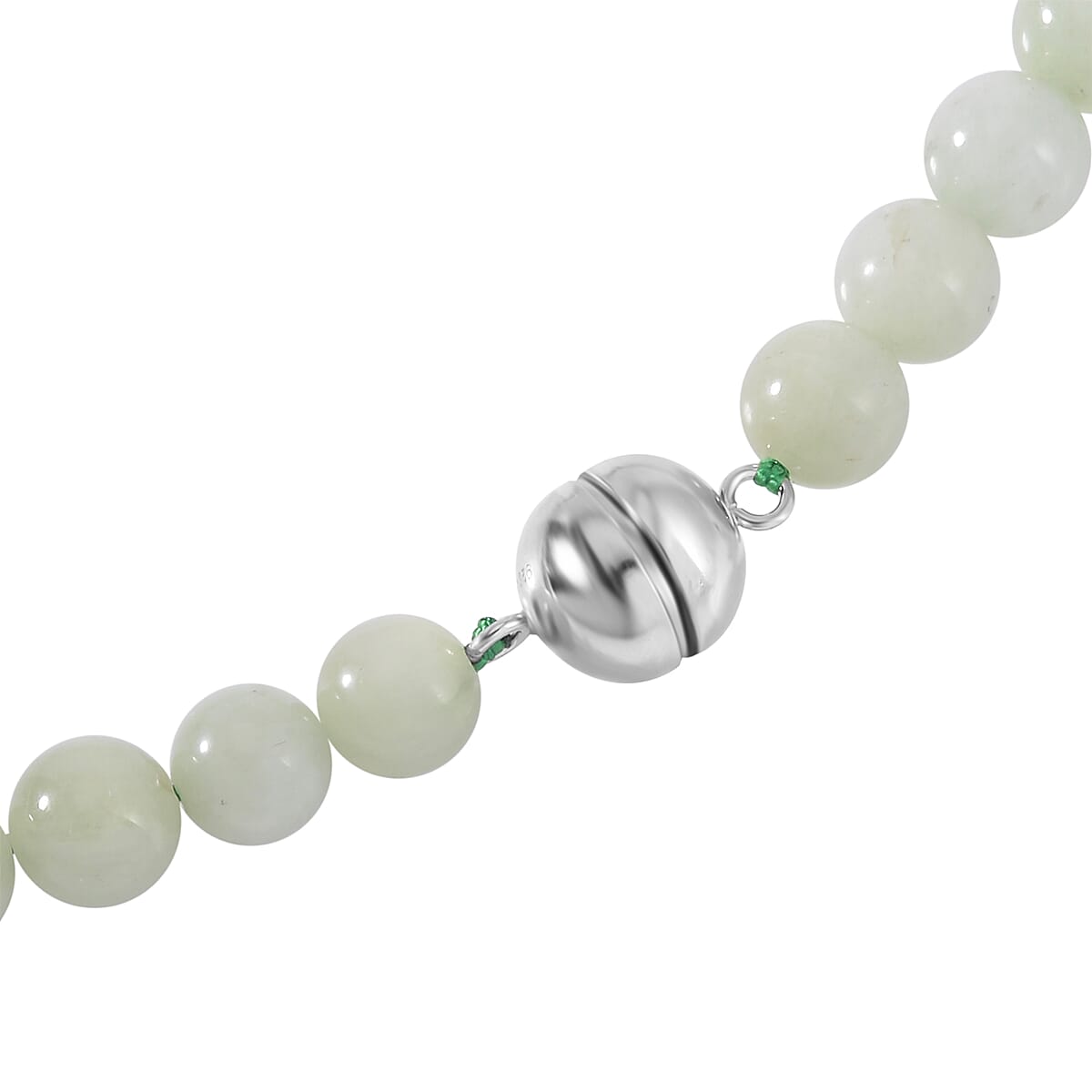 Green Kunzite Beaded Necklace 20 Inches in Rhodium Over Sterling Silver 415.00 ctw image number 4