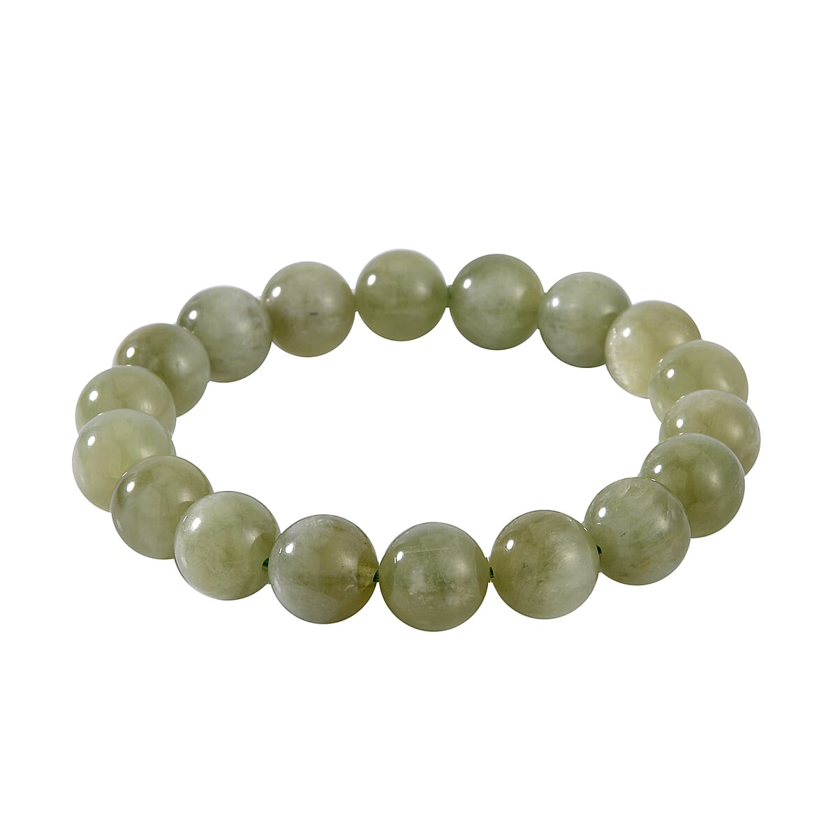 Green Kunzite Beaded Stretch Bracelet 201.15 ctw image number 2