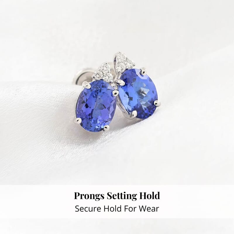 Rhapsody Certified and Appraised AAAA Tanzanite and E-F VS Diamond 3.25 ctw Accent Earrings, 950 Platinum Earrings, Tanzanite Gifts For Her  4.15 Grams