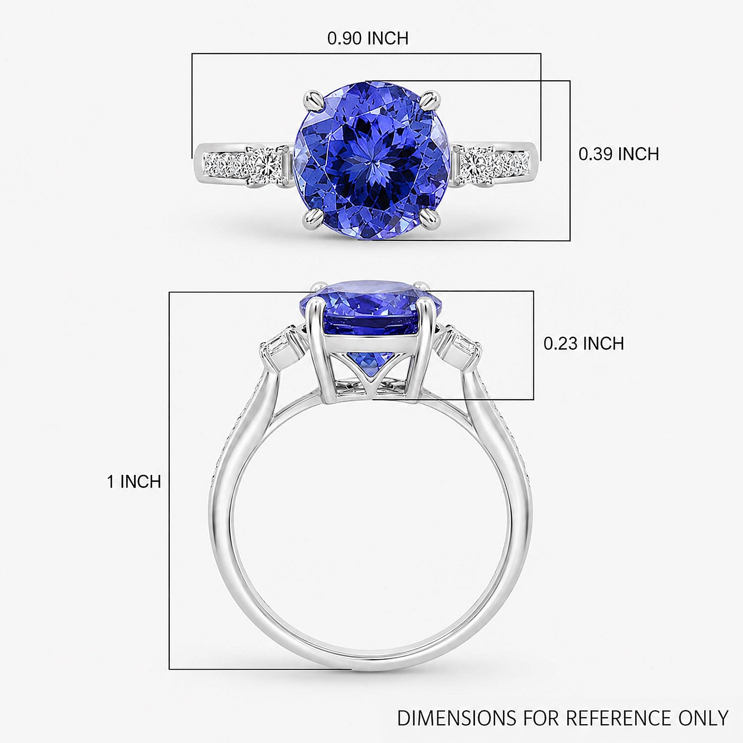 Certified and Appraised Rhapsody 950 Platinum AAAA Tanzanite and E-F VS Diamond Ring (Size 6.0) 3.30 ctw