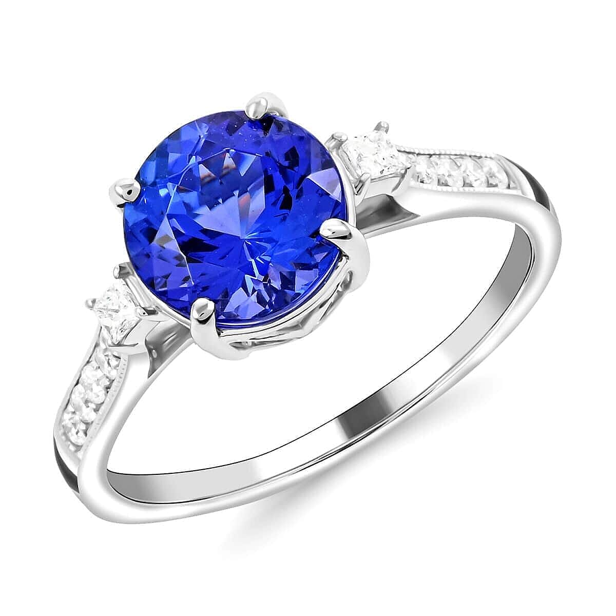 Rhapsody 950 Platinum AAAA Tanzanite, Diamond (E-F, VS) (0.59 cts) Ring (Size 10.0) (6.90 g) 5.75 ctw image number 0