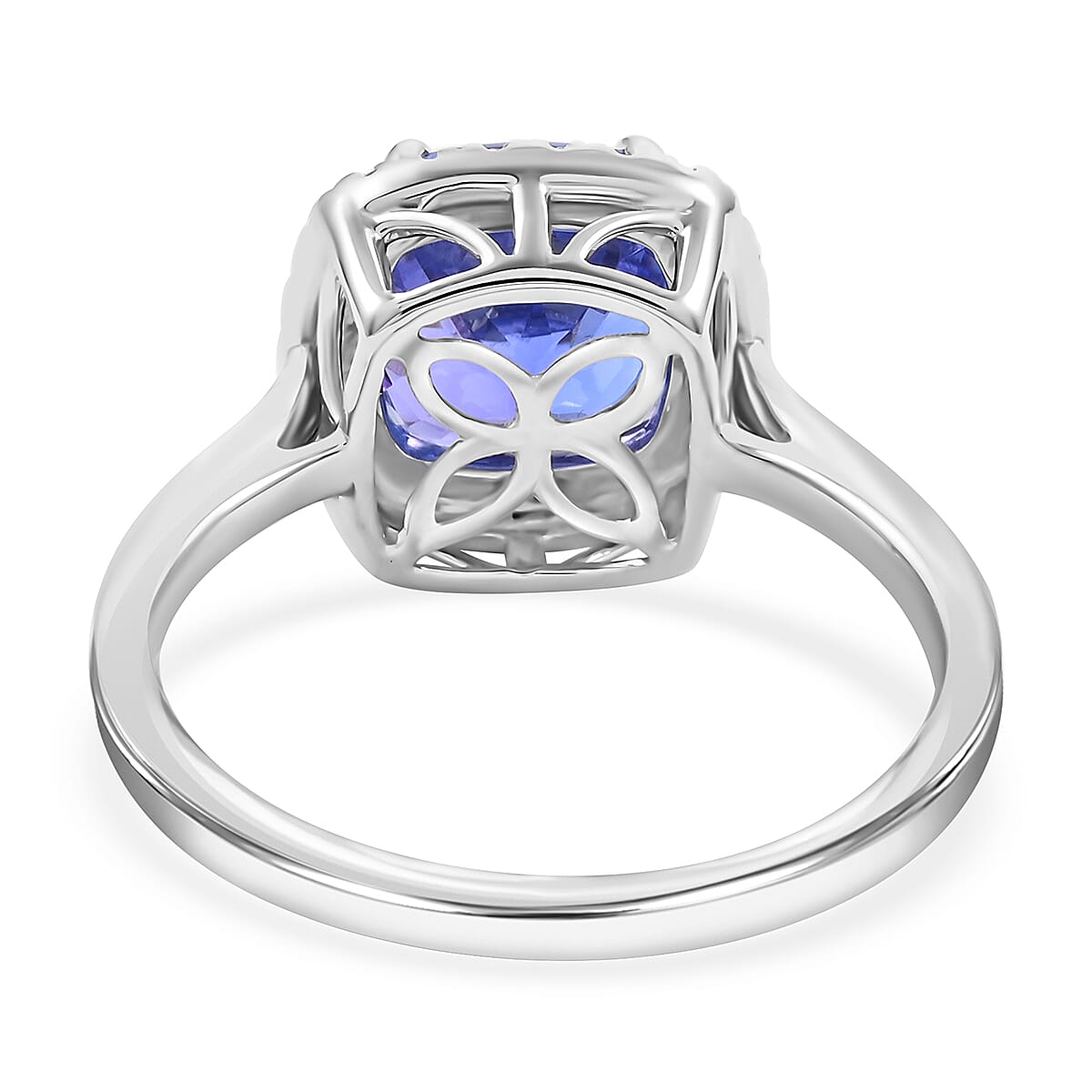 Certified and Appraised Rhapsody 950 Platinum AAAA Tanzanite and E-F VS Diamond Ring (Size 8.0) 6.10 Grams 3.70 ctw image number 4