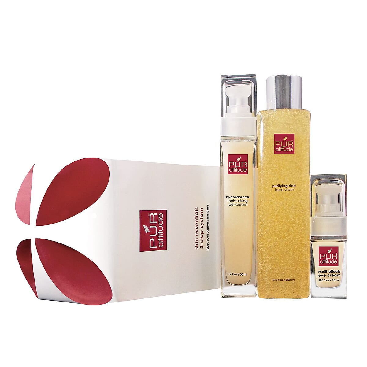 PUR Attitude 3 Step System -Purifying Rice Face Wash, Hydrodrench Gel Cream & Multi Effects Eye Cream image number 1