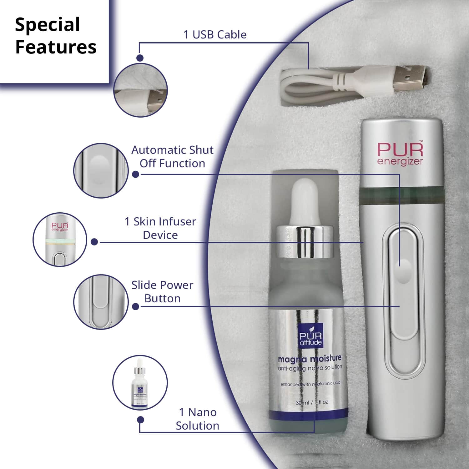 PUR Energizer Nano Solutions Skin Infuser with Anti-Aging Nano Solution