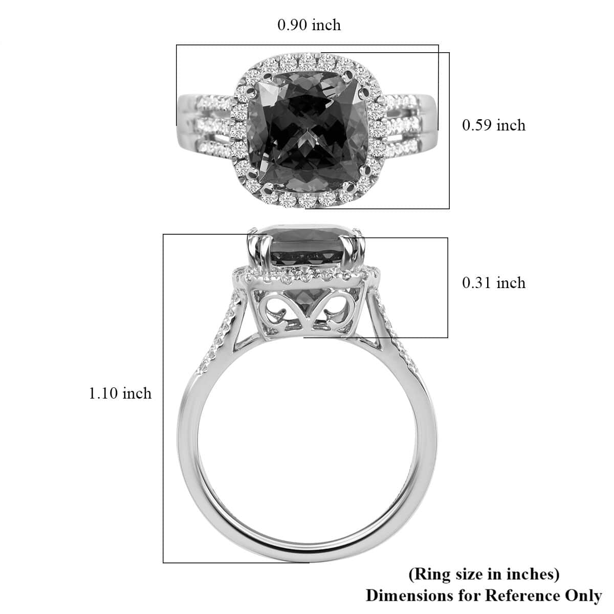 Certified and Appraised Rhapsody 950 Platinum AAAA Tanzanite and E-F VS Diamond Ring (Size 10.0) 8.75 Grams 3.85 ctw (Del. in 7-10 Days) image number 5