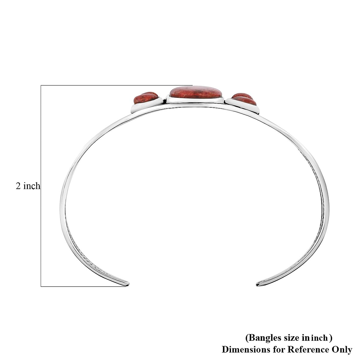 Santa Fe Style Plum Coral Cuff Bracelet in Sterling Silver (6.50 In) image number 3