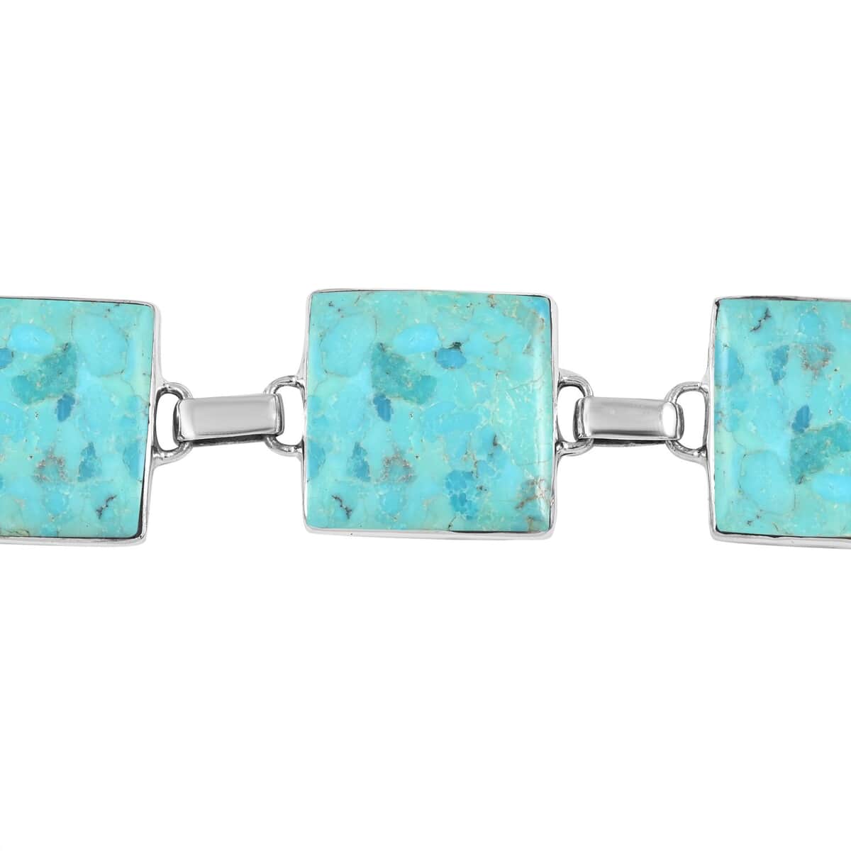 Santa Fe Style Kingman Turquoise Bracelet in Sterling Silver (7.0-8.0In) 30.00 ctw image number 2