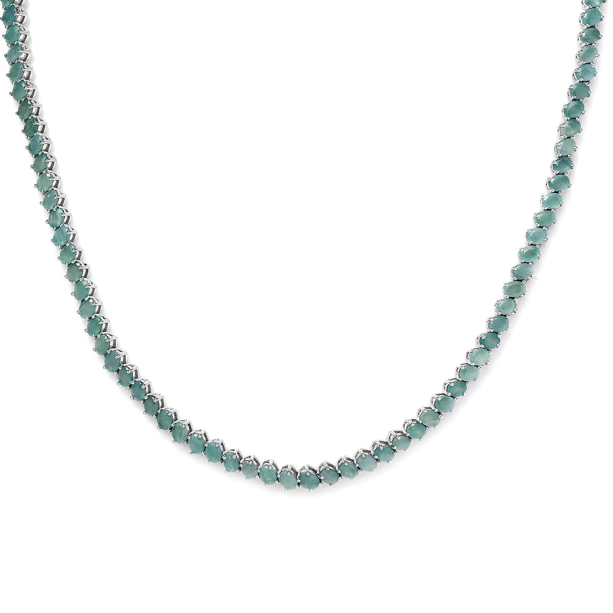 Grandidierite Tennis Necklace 18 Inches in Platinum Over Sterling Silver 22.25 ctw image number 3