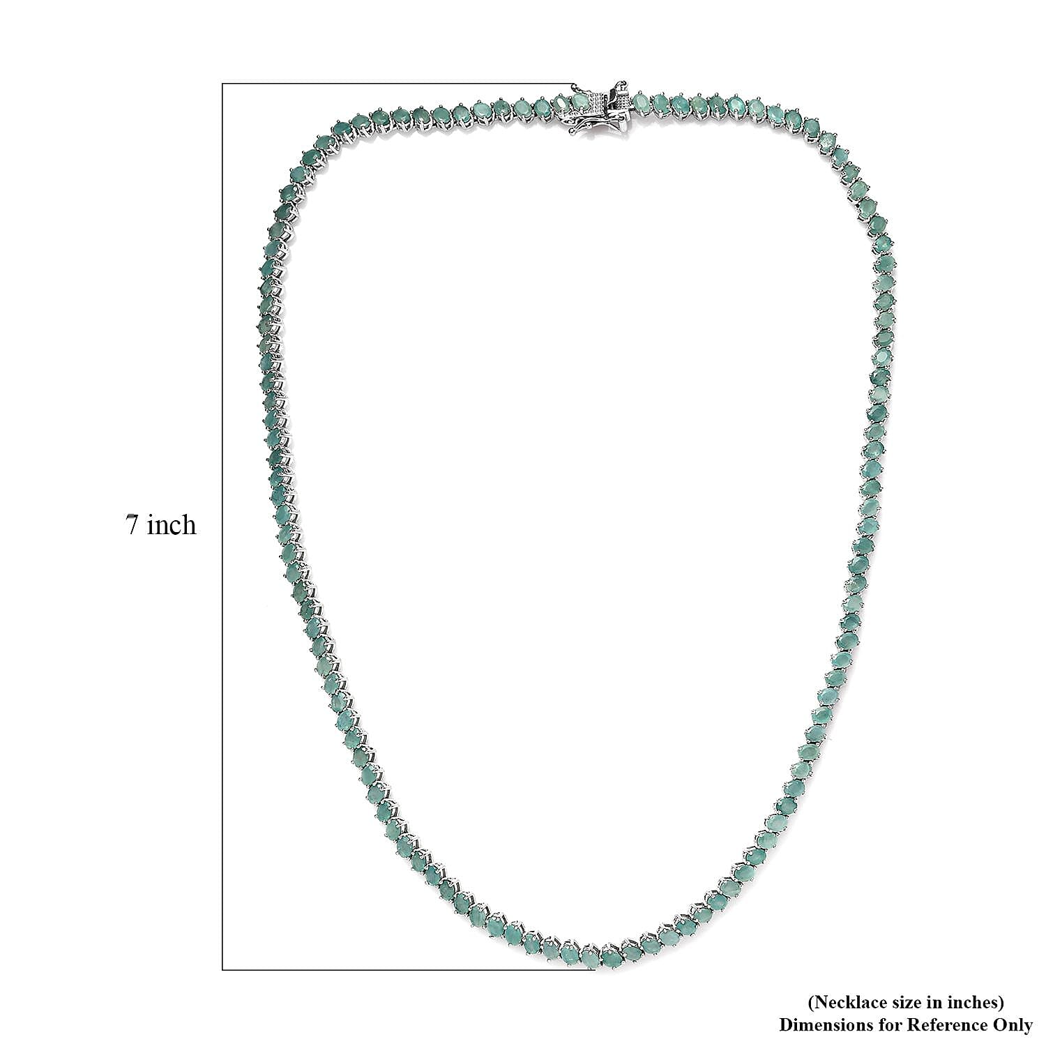 Grandidierite Tennis Necklace 18 Inches in Platinum Over Sterling Silver 22.25 ctw