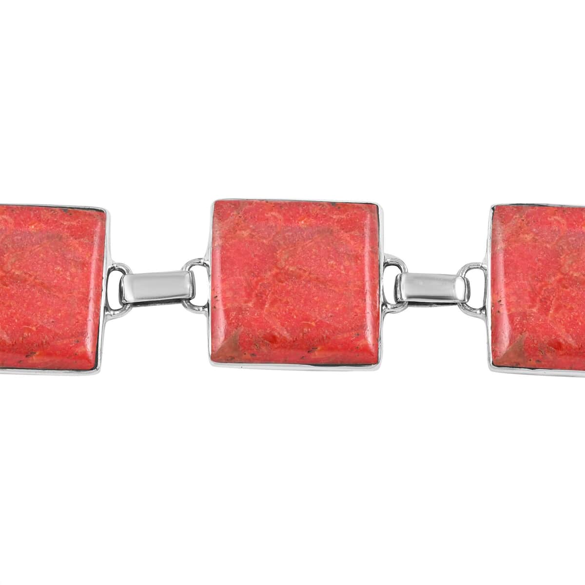 Santa Fe Style Plum Coral Toggle Clasp Bracelet in Sterling Silver (7.0-8.0In) image number 2