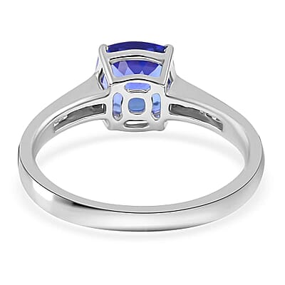 Certified and Appraised Rhapsody 950 Platinum AAAA Tanzanite and E-F VS Diamond Ring (Size 10.0) 5.15 Grams 2.30 ctw