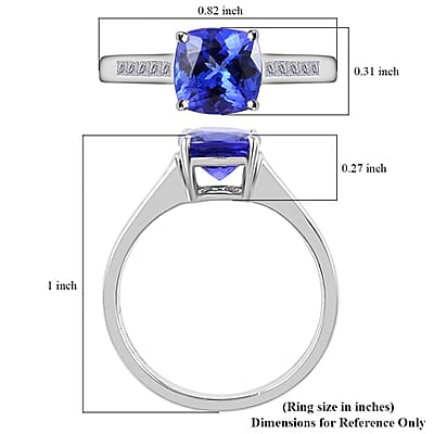 Certified and Appraised Rhapsody 950 Platinum AAAA Tanzanite and E-F VS Diamond Ring (Size 10.0) 5.15 Grams 2.30 ctw