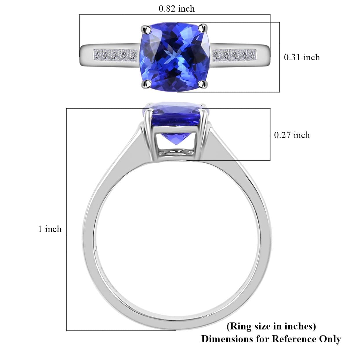 Certified and Appraised Rhapsody 950 Platinum AAAA Tanzanite and E-F VS Diamond Ring (Size 6.0) 5.15 Grams 2.30 ctw image number 5