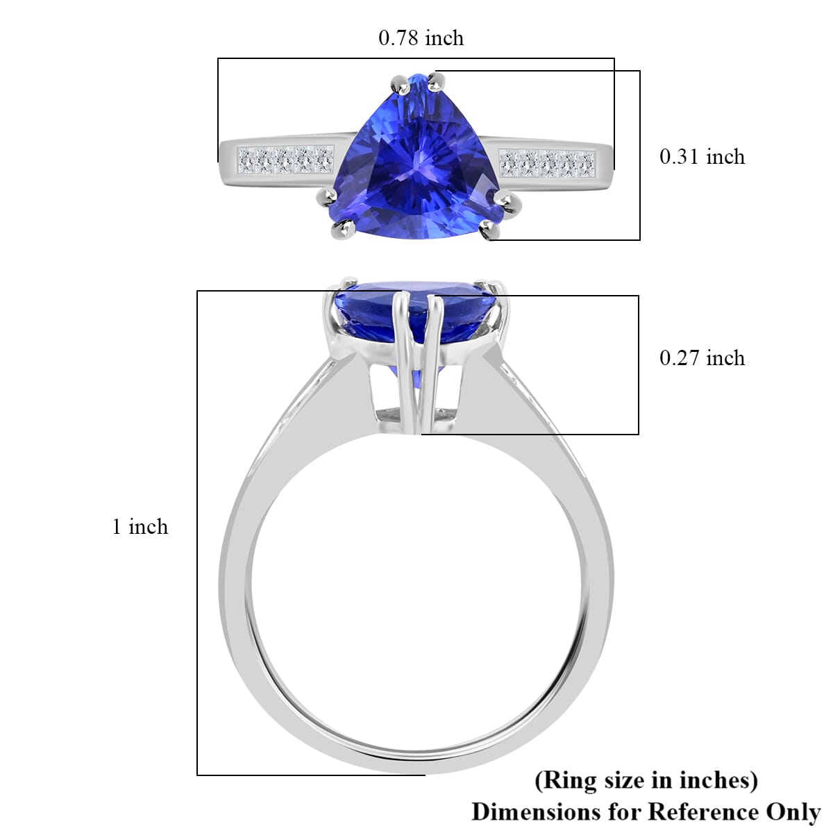 Certified and Appraised Rhapsody 950 Platinum AAAA Tanzanite and E-F VS Diamond Ring (Size 7.0) 5.20 Grams 2.10 ctw (Del. in 10-15 Days)  image number 5