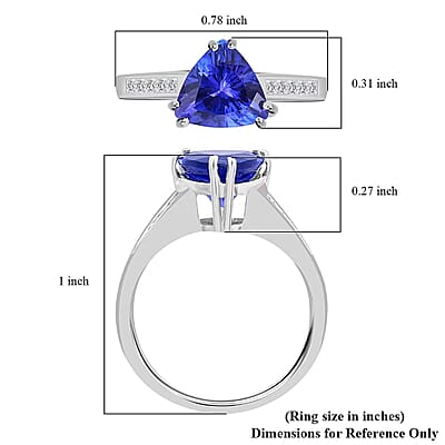 Certified and Appraised Rhapsody 950 Platinum AAAA Tanzanite and E-F VS Diamond Ring (Size 7.0) 5.20 Grams 2.10 ctw (Del. in 10-15 Days) 