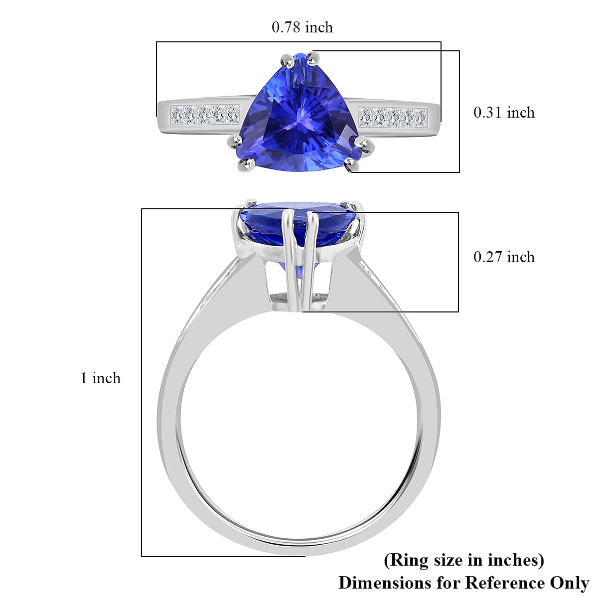 Certified and Appraised Rhapsody 950 Platinum AAAA Tanzanite and E-F VS Diamond Ring (Size 8.0) 5.20 Grams 2.10 ctw (Del. in 10-15 Days)  image number 5