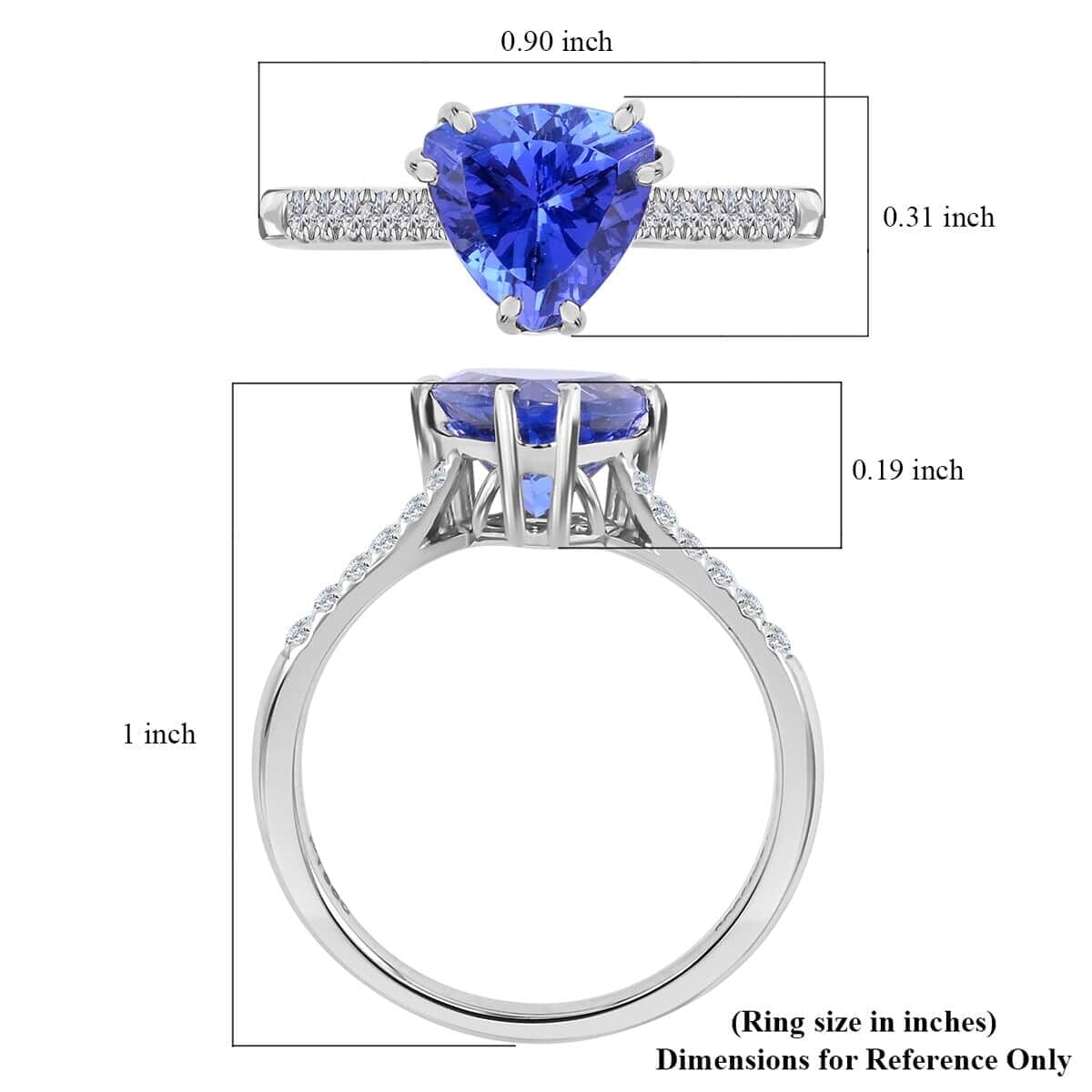 Certified and Appraised Rhapsody 950 Platinum AAAA Tanzanite and E-F VS Diamond Ring 4.10 Grams 2.00 ctw (Del. in 7-10 Days) image number 5