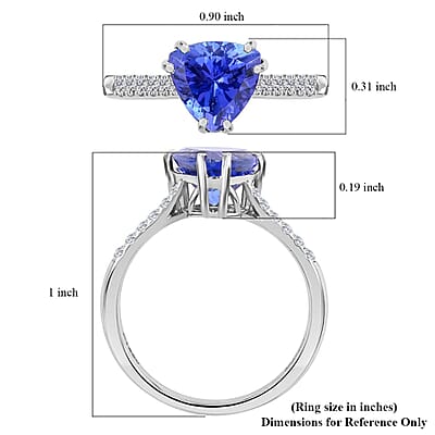 Certified and Appraised Rhapsody 950 Platinum AAAA Tanzanite and E-F VS Diamond Ring (Size 10.0) 4.10 Grams 2.00 ctw