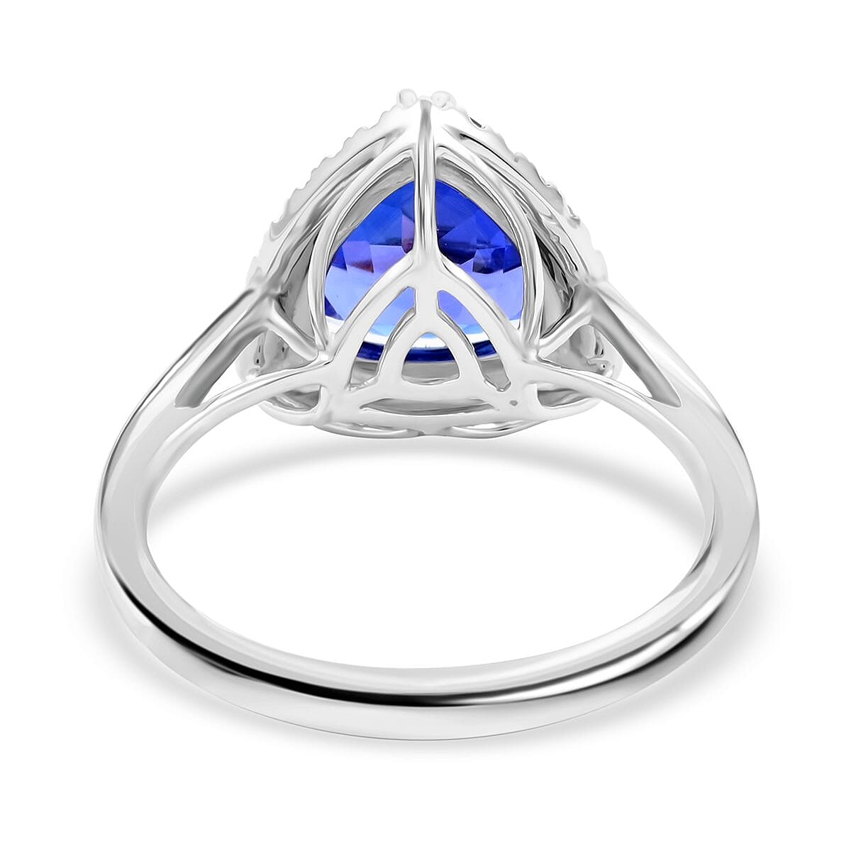 Certified and Appraised Rhapsody 950 Platinum AAAA Tanzanite and E-F VS Diamond Halo Ring 5 Grams 3.00 ctw (Del. in 7-10 Days)