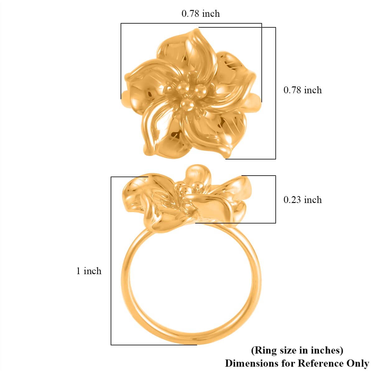24K Yellow Gold Electroform Floral Ring (Size 6.0) 2.20 Grams image number 5