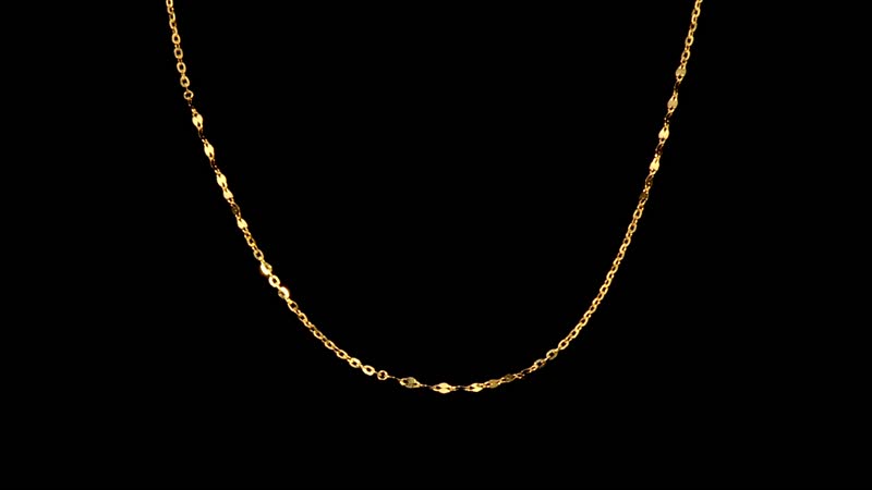24K Yellow Gold Link Chain Necklace 18 Inches 3 Grams