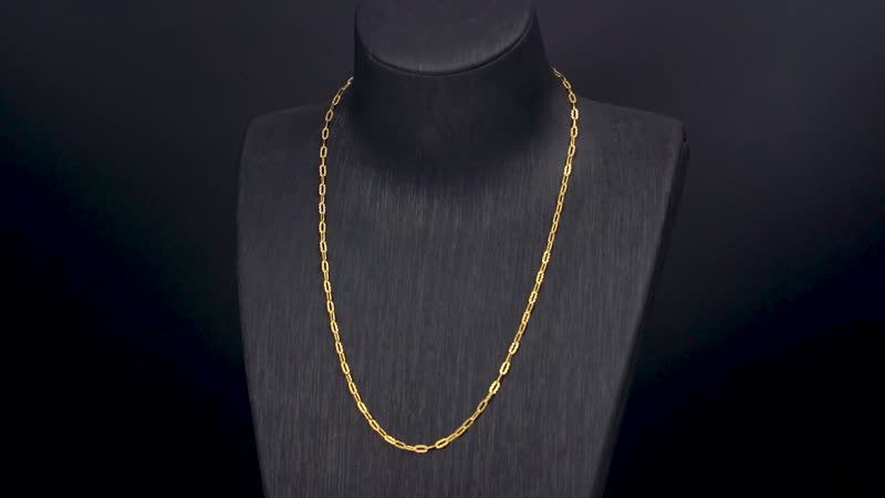 Link Chain Necklace in 24K Yellow Gold 5.75 Grams 18 Inches