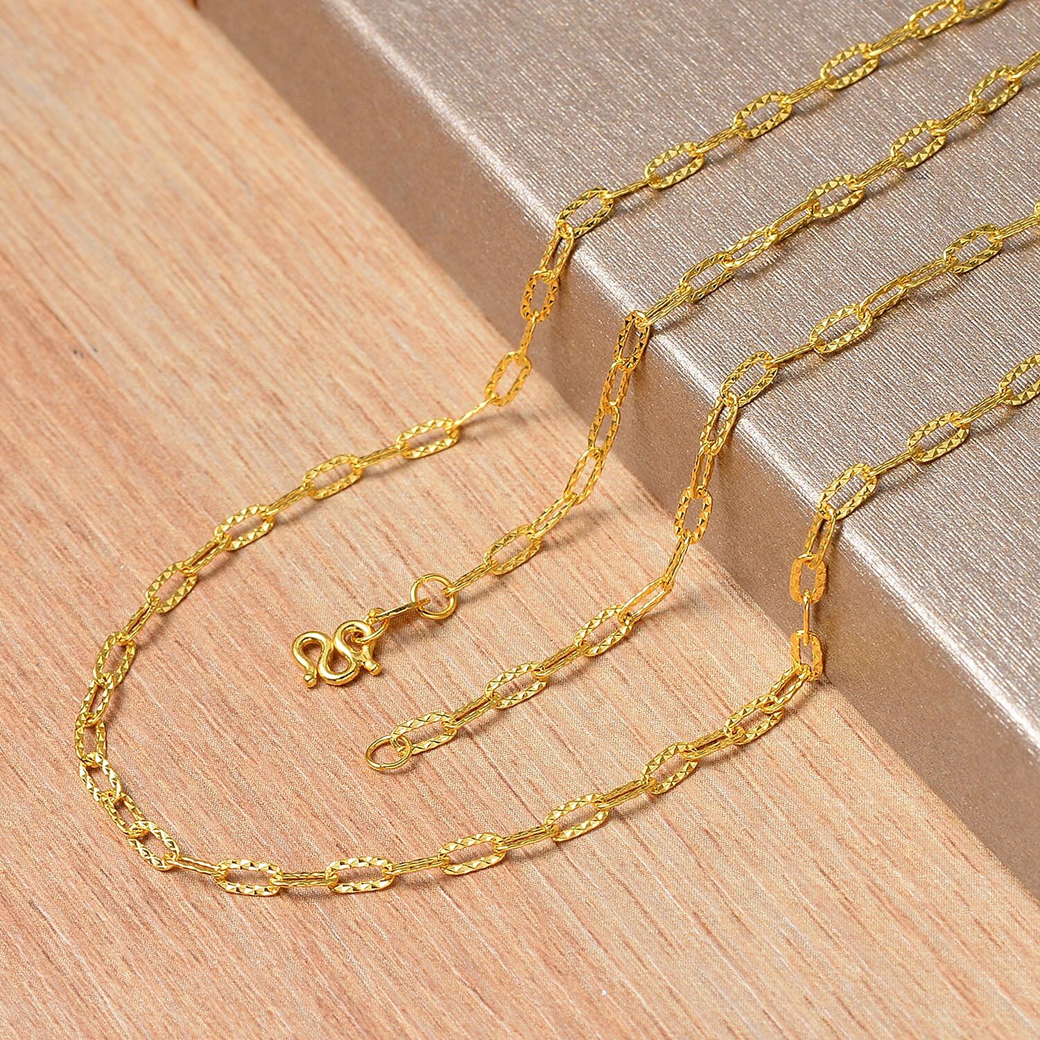 Link Chain Necklace in 24K Yellow Gold 5.75 Grams 18 Inches