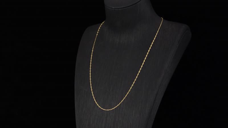24K Yellow Gold Cable Link Chain Necklace 20 Inches