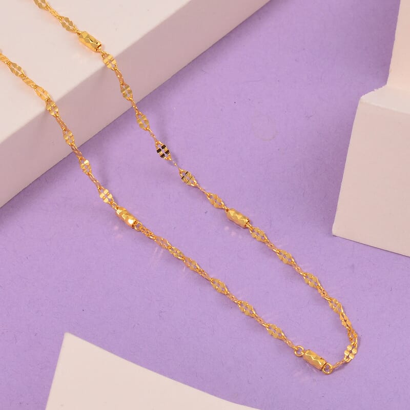 24K Yellow Gold Link Chain Necklace 20 Inches 3.35 Grams