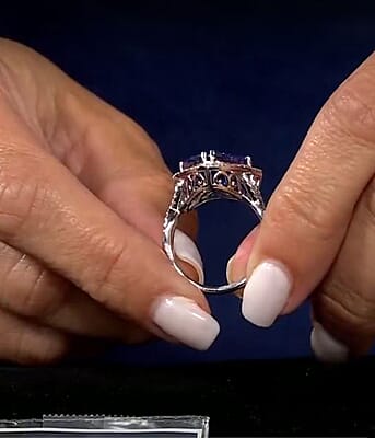 Certified and Appraised Rhapsody 950 Platinum AAAA Tanzanite and E-F VS Diamond Halo Ring (Size 10.0) 8.50 Grams 7.80 ctw