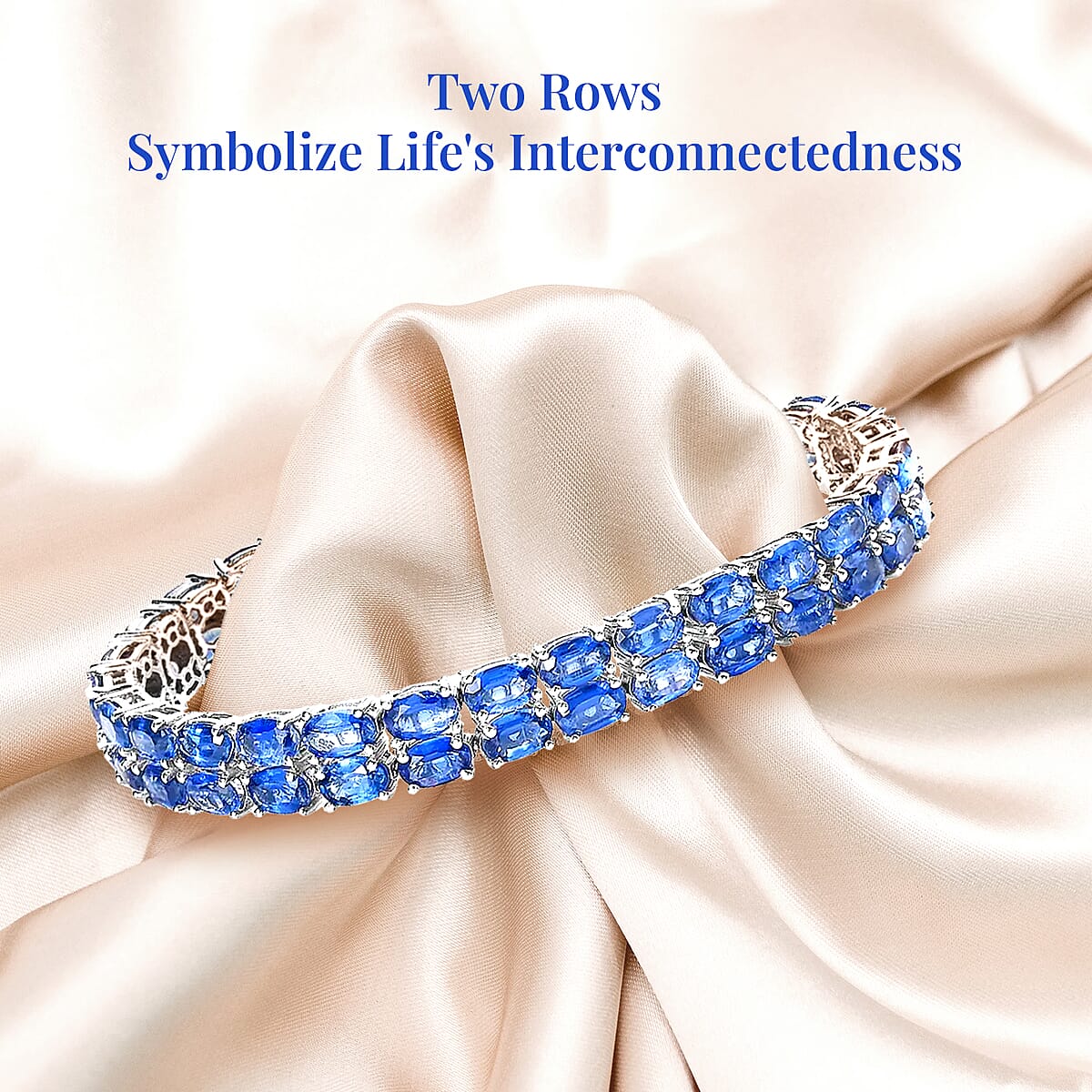 Himalayan Kyanite Double-Row Bracelet in Platinum Over Sterling Silver (6.50 In) 25.20 ctw image number 3