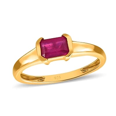 Niassa Ruby (FF) 0.95 ctw Ring in 14K YG Over Sterling Silver (Size 10.0)