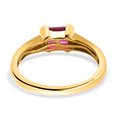 Niassa Ruby (FF) 0.95 ctw Ring in 14K YG Over Sterling Silver (Size 10.0)