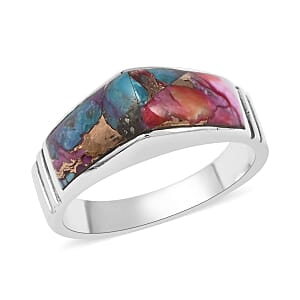 Santa Fe Style Multi Gemstone Ring in Sterling Silver (Size 9.0) 4.50 ctw