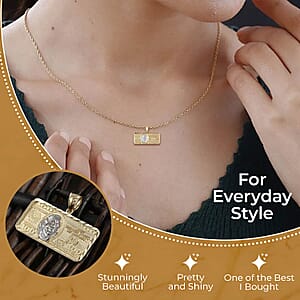 Doorbuster Made in America Dollar Pendant, 100 Dollar Bill Pendant, Dollar Pendant Gold, 10K Yellow and White Gold Pendant, Dual tone Gold Pendant 3.40 Grams