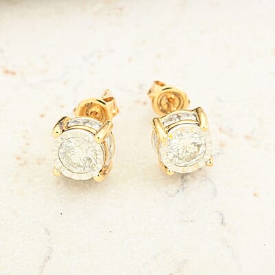 JCK Closeout 14K Yellow Gold Diamond (G SI2-I1) Earrings 1.50 ctw