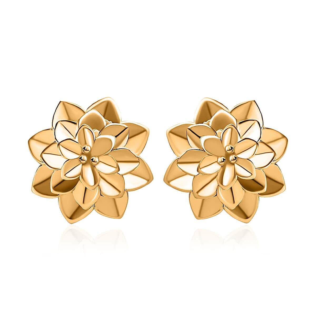 22K Yellow Gold Floral Earrings 4.25 Grams image number 0