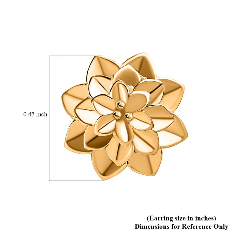 22K Yellow Gold Floral Earrings 4.25 Grams
