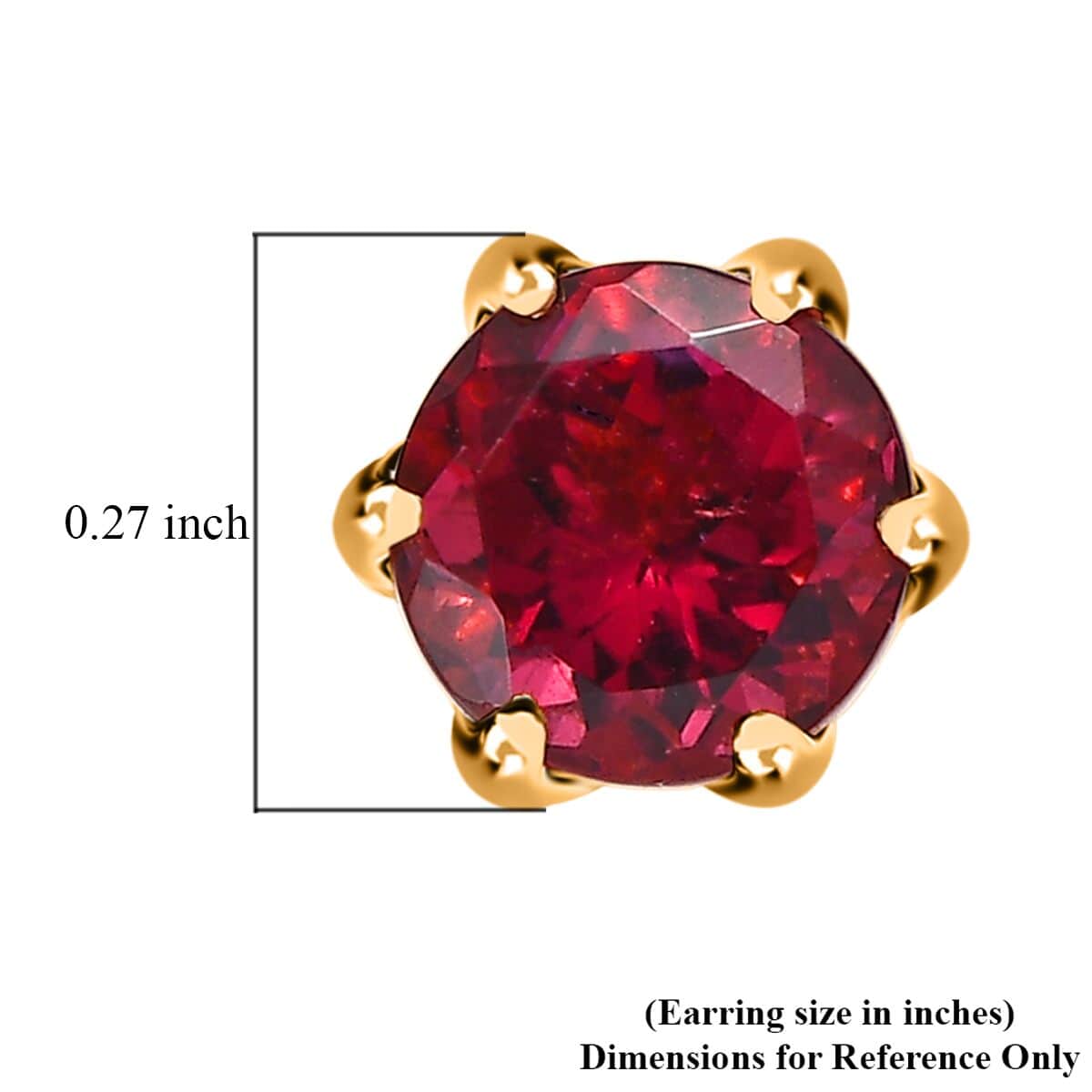 22K Yellow Gold AAAA Ouro Fino Rubellite Stud Earrings 1.90 ctw image number 4