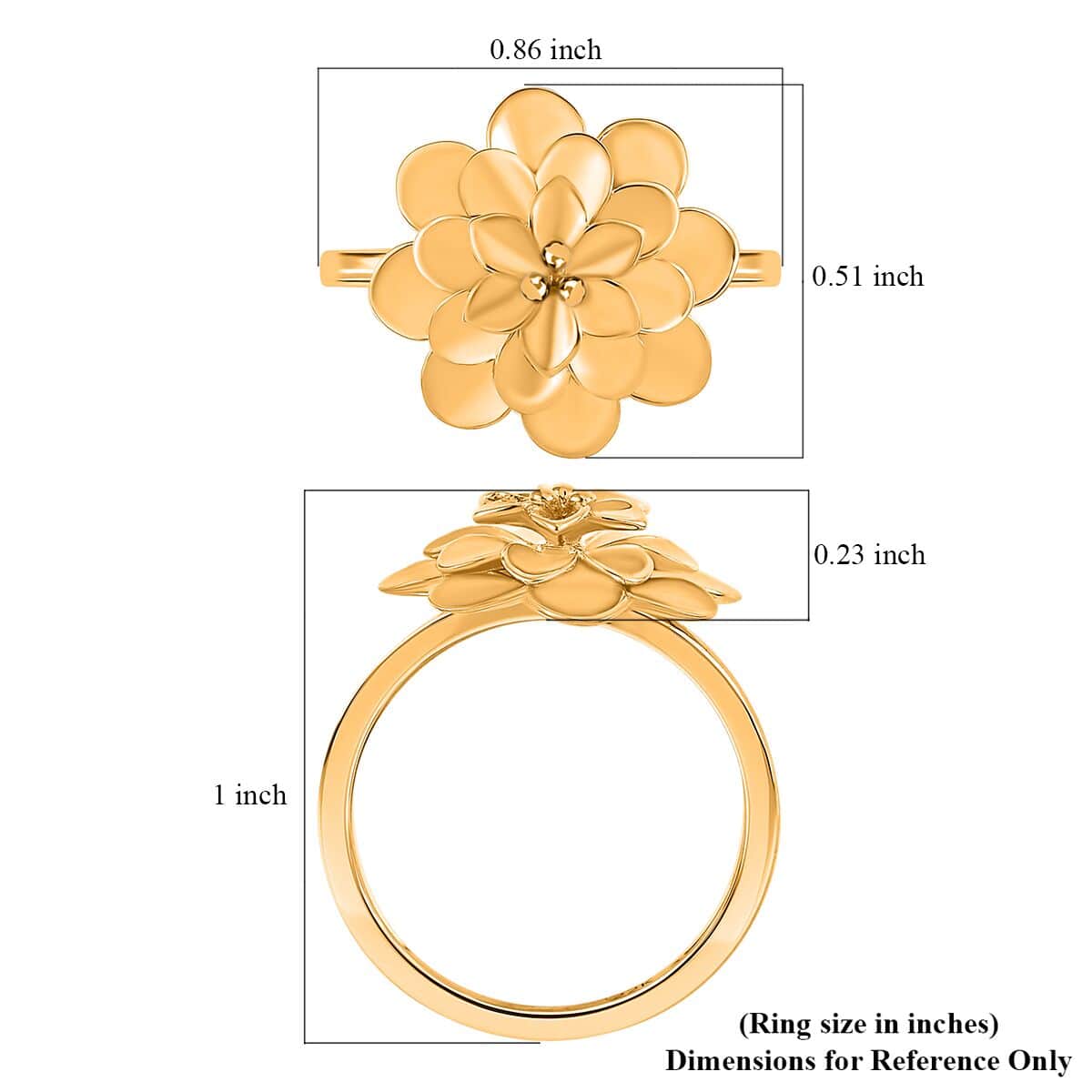 22K Yellow Gold Floral Ring (Size 7.0) 5.40 Grams image number 5