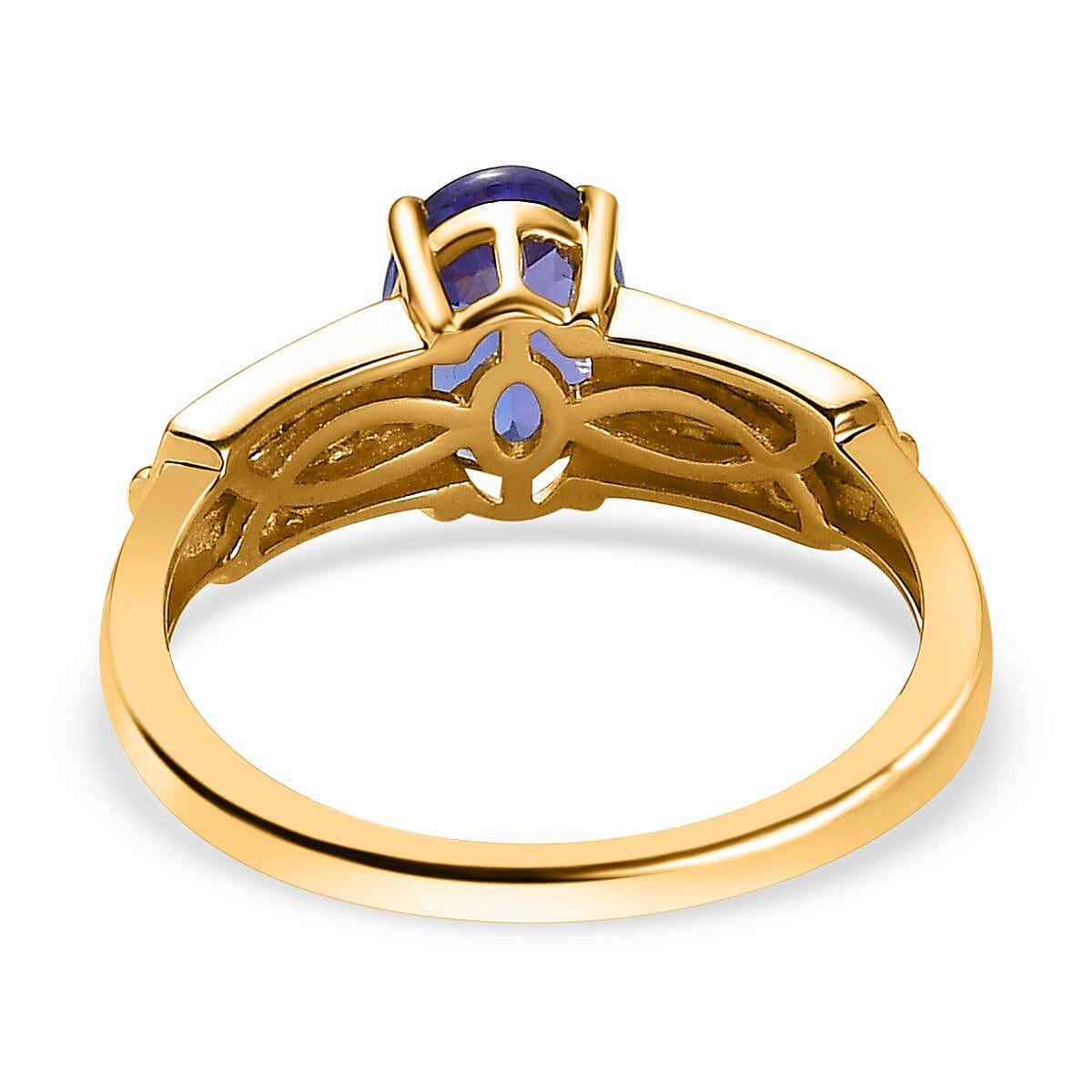AAA Tanzanite and Diamond G-H I2 1.64 ctw Ring in 14K Yellow Gold (Size 9.0)